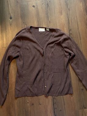 Women's Brown Button Cardigan